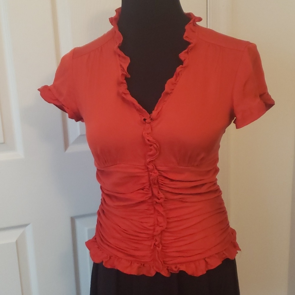 Red Silk Blouse